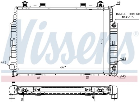 Радиатор охлаждения MERCEDES S-CLASS W140 (91-) (выр-во) NISSENS 62716A