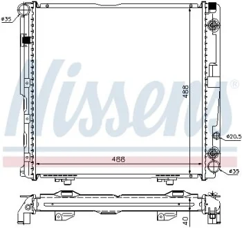 Радиатор охлаждения MERCEDES E-CLASS W 124 (84-) E 220 (выр-во Nissens) NISSENS 62763A