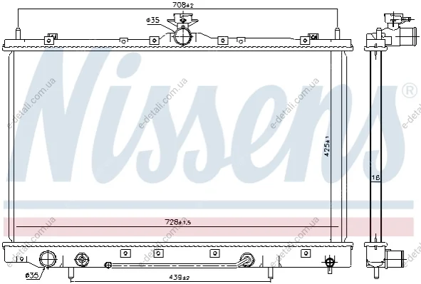 Радиатор охлаждения MITSUBISHI GRANDIS (04-) 2.4 i 16V (выр-во Nissens) NISSENS 628975 (фото 1)