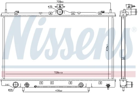 Радіатор охолодження MITSUBISHI GRANDIS (04-) 2.4 i 16V (вир-во Nissens) NISSENS 628975