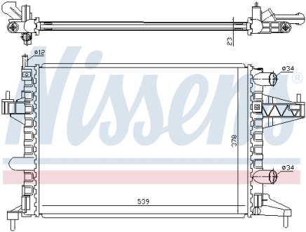 Радиатор охлаждения OPEL CORSA C (00-) (выр-во) NISSENS 63007