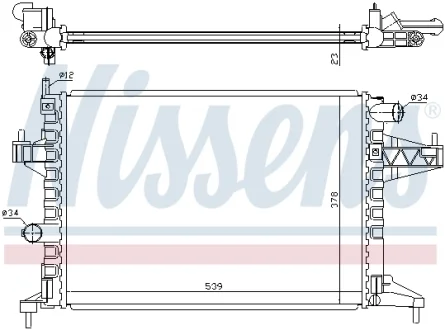 Радиатор охлаждения OPEL CORSA C (00-)/ COMBO (00-) (выр-во Nissens) NISSENS 63008