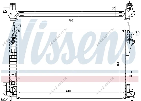 Радиатор охлаждения OPEL VECTRA C(02-) (выр-во Nissens) NISSENS 63023 (фото 1)