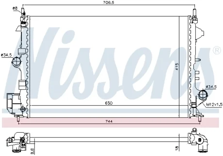 Радиатор системы охлаждения NISSENS 630789