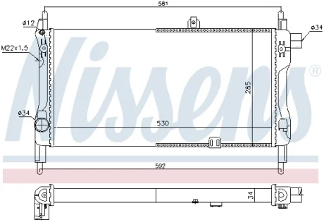 Радиатор системы охлаждения NISSENS 632381