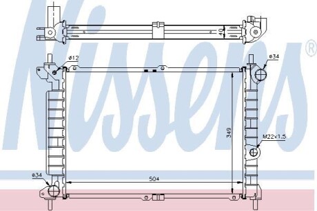 OPEL Радіатор охолодження двиг. ASTRA F 1,7 TD NISSENS 63291A