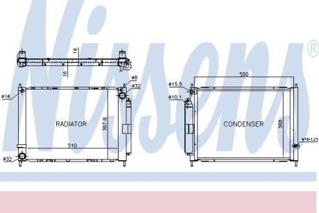 Радіатор кондиціонера NISSENS 637636