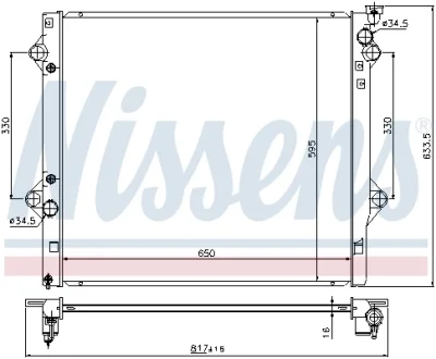 Радіатор охолодження TOYOTA LAND CRUISER PRADO J120 (02-) 2.7 i (вир-во Nissens) NISSENS 646822