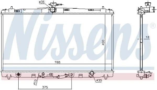 Радіатор охолодження TOYOTA CAMRY (XV5) (11-) (вир-во Nissens) NISSENS 646906 (фото 1)