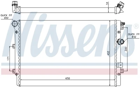 Радиатор системы охлаждения NISSENS 65015