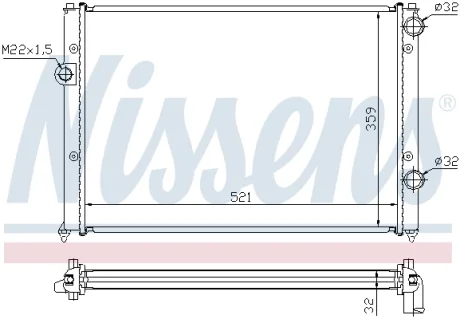 Радиатор охлаждения VW PASSAT B4 (93-) (выр-во Nissens) NISSENS 652511