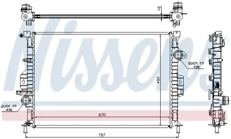 Радіатор охолодження FORD KUGA (08-)/ MONDEO (07-) (вир-во Nissens) NISSENS 66857