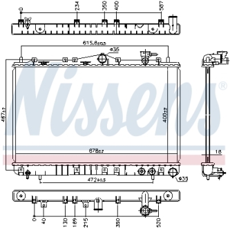 Радиатор охлаждения HYUNDAI Sonata II (Y-3) (выр-во) NISSENS 67006