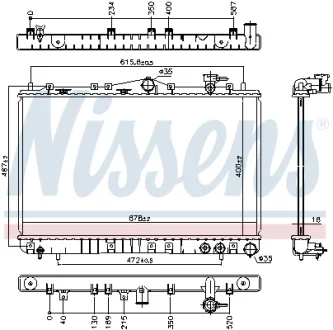 Радіатор охолодження HYUNDAI Sonata II (Y-3) (вир-во Nissens) NISSENS 67006