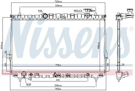 Радиатор охлаждения HYUNDAI SANTA FE (SM) (00-) (выр-во Nissens) NISSENS 67030