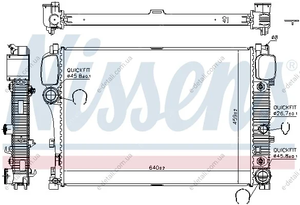 Радіатор охолодження MERCEDES S-CLASS W 221 (05-) AT (вир-во Nissens) NISSENS 67107A (фото 1)