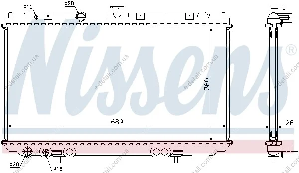 Радіатор охолоджування NISSENS 67348A (фото 1)
