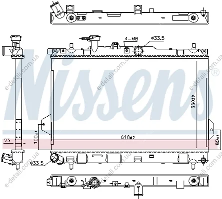 Радиатор охлаждения HYUNDAI MATRIX (FC) (01-) MT (выр-во Nissens) NISSENS 67481 (фото 1)