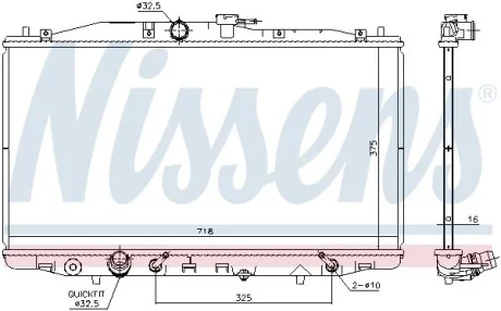 Радіатор охолодження HONDA ACCORD VII (03-) 2.0 i 16V (вир-во Nissens) NISSENS 68152