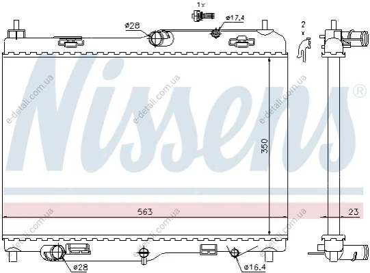 Радиатор охлаждения FORD FIESTA VI (CB1) (08-)1.4 EFi (выр-во Nissens) NISSENS 69234 (фото 1)