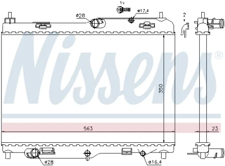Радіатор охолодження FORD FIESTA VI (CB1) (08-)1.4 EFi (вир-во Nissens) NISSENS 69234