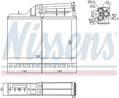 Радіатор печі BMW (вир-во Nissens) NISSENS 70502