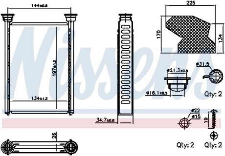 Радіатор пічки NISSENS 707309