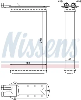 Радіатор обігрівача ВАЗ 2108, 09, 099, <ТАВРІЯ> (вир-во Nissens) NISSENS 71942