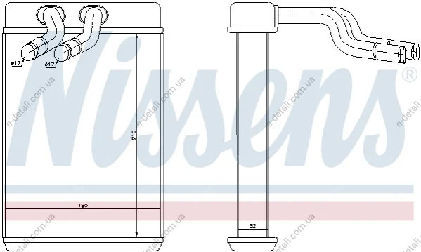 Радиатор печки HYUNDAI H1, H-200 (выр-во Nissens) NISSENS 77610 (фото 1)