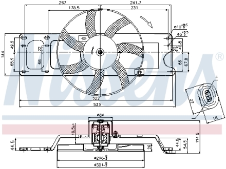 Вентилятор двигуна DACIA LOGAN I 1.4/1.6 (вир-во) NISSENS 85712