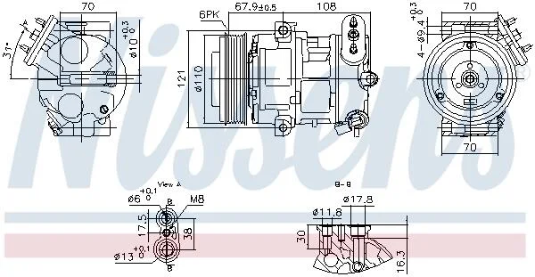 OPEL Компресор кондиціонера CORSA E 14- NISSENS 890663 (фото 1)