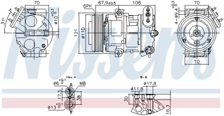 OPEL Компресор кондиціонера CORSA E 14- NISSENS 890663