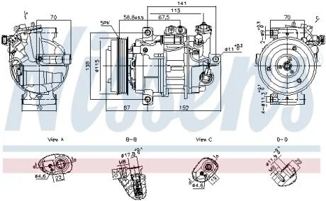Компресор кондиціонера NISSENS 891108