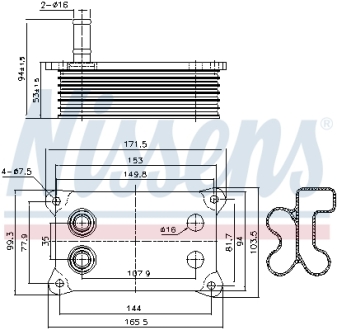 Радиатор масляный FORD MONDEO III (GE) (00-) 2.0 TDCi (выр-во) NISSENS 90683
