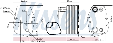 Радиатор масляный BMW 3 E46 (98-) 318d (выр-во) NISSENS 90904 (фото 1)
