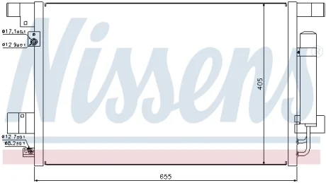 Конденсатор кондиціонера MITSUBISHI LANCER (07-)/ OUTLANDER (07-) (вир-во Nissens) NISSENS 940029