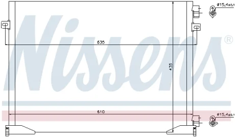 Конденсатор кондиціонера OPEL VIVARO A (01-), RENAULT TRAFIC II (01-) (вир-во Nissens) NISSENS 940109