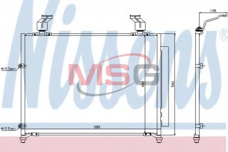 Радіатор кондиціонера NISSENS 940295