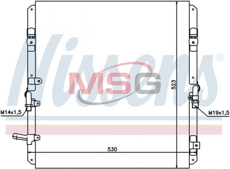 Радиатор кондиционера 4.7MPI 32V, 4.2TD 12V TOYOTA Land Cruiser 100 98-07 NISSENS 94053 (фото 1)