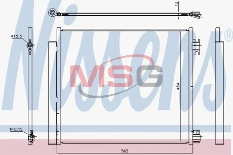 Радіатор кондиціонера NISSAN X-TRAIL/NISSAN QASHQAI (13-) 1,4/1,6 (вир-во Nissens) NISSENS 940546