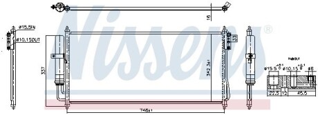 NISSAN Радіатор кондиціонера (конденсатор) з осушувачем MAXIMA VI 3.5 06- NISSENS 940911 (фото 1)