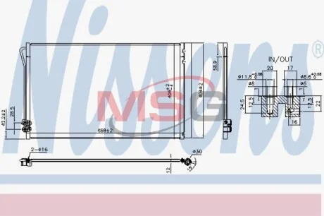 Конденсатор кондиционера MERCEDES-BENZ VITO-SERIES W447 (2014) (пр-во Nissens) NISSENS 941054