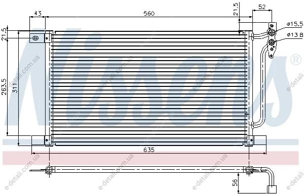 Радиатор кондиционера BMW 3 E46 (98-)/X3 E83 (04-)(выр-во Nissens) NISSENS 94527 (фото 1)
