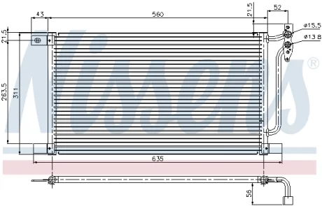 Радіатор кондиціонера BMW 3 E46 (98-)/X3 E83 (04-)(вир-во Nissens) NISSENS 94527
