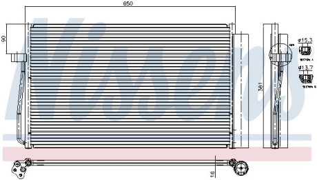 Радиатор кондиционера BMW 5 E60-E61/BMW7 E65-E66-E67-E68 (выр-во) NISSENS 94747