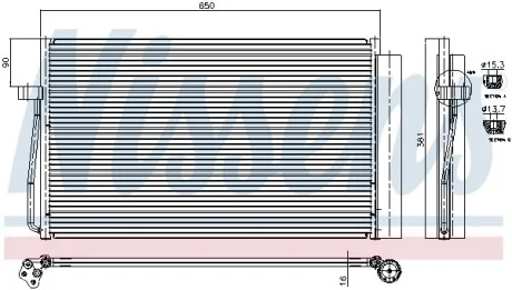 Радиатор кондиционера BMW 5 E60-E61/BMW7 E65-E66-E67-E68 (выр-во Nissens) NISSENS 94747