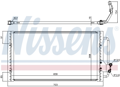 Радіатор кондиціонера NISSENS 94939