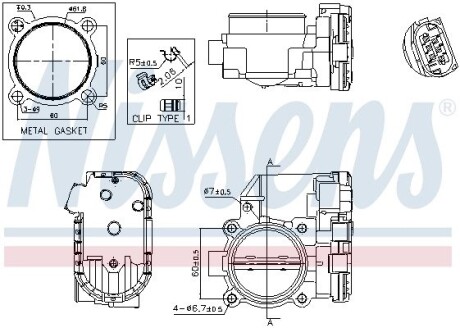 Корпус дросельної заслінки NISSENS 955010