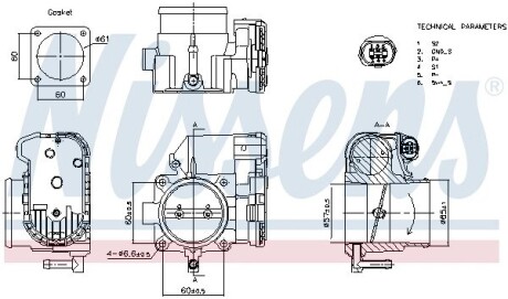 Корпус дросельної заслінки NISSENS 955081