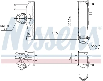 Интеркулер RENAULT DOKKER, LODGY (12-) (выр-во Nissens) NISSENS 96529